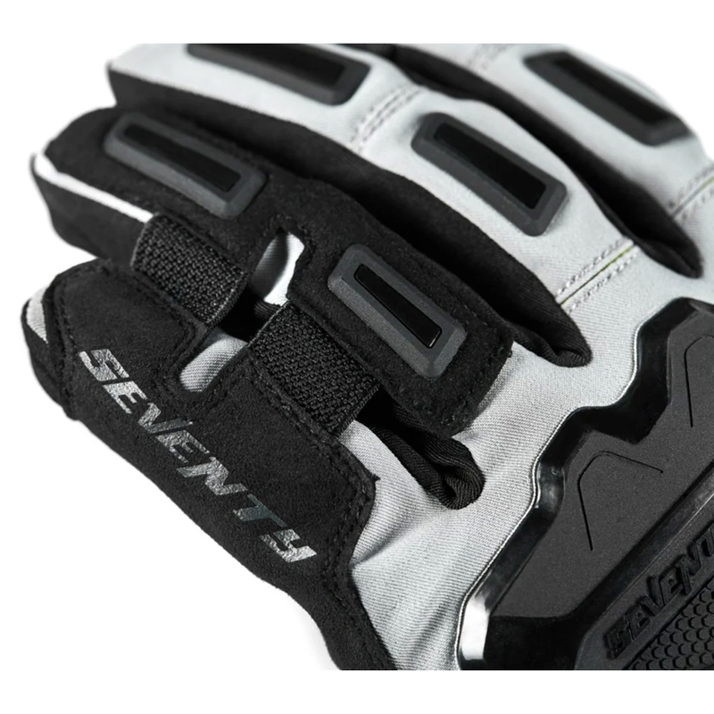 Guanti da moto Seventy Degrees SD-T13 Aspen Light nero-grigio-giallo fluo