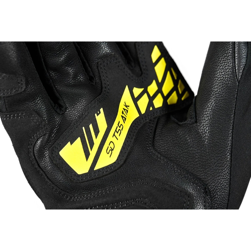 Guanti da moto Seventy Degrees SD-T55 Atak nero-giallo fluo