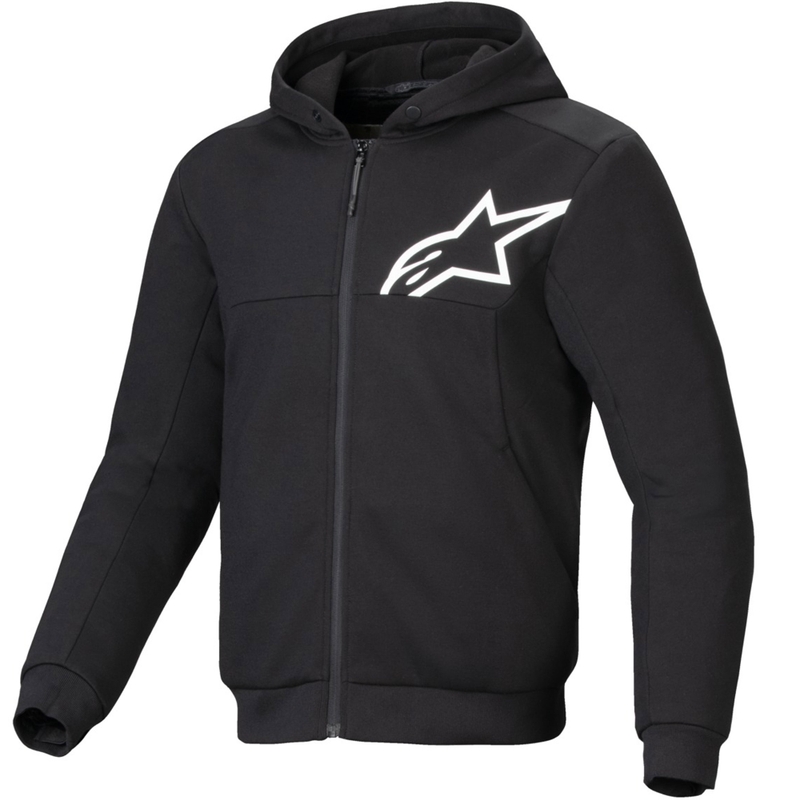 Felpa da moto Alpinestars Chrome V2 Sport nera-bianca