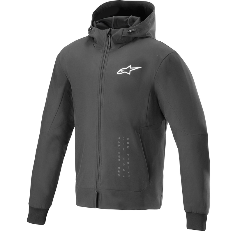 Felpa da moto Alpinestars Radium Tech Hoodie nera-bianca