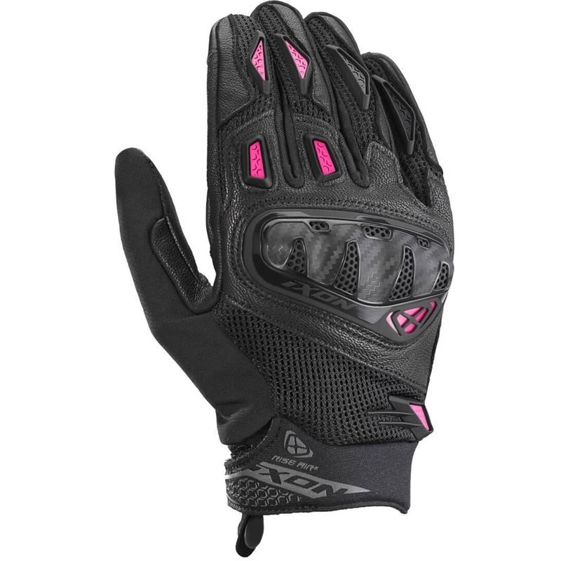 Guanti da moto da donna IXON Rise Air 2 nero-rosa
