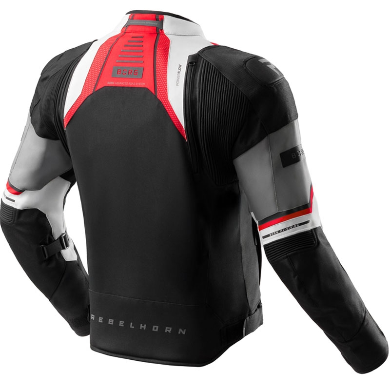 Giacca da moto Rebelhorn Borg II nero-grigio-rosso