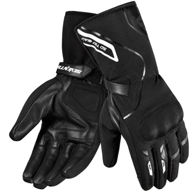Guanti da moto da donna Seventy Degrees SD-T59 Giau nero-bianco