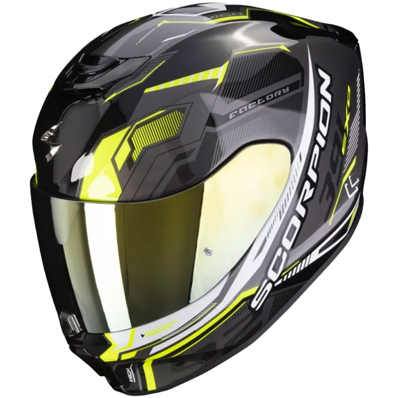 Casco integrale da moto Scorpion EXO-391 Haut nero-argento-giallo neon Saldi