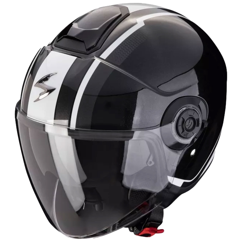 Casco moto aperto Scorpion CORPION EXO-CITY II VEL nero e bianco metallizzato Saldi