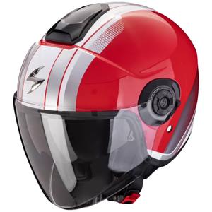 Casco moto aperto Scorpion EXO-CITY II VEL rosso e bianco