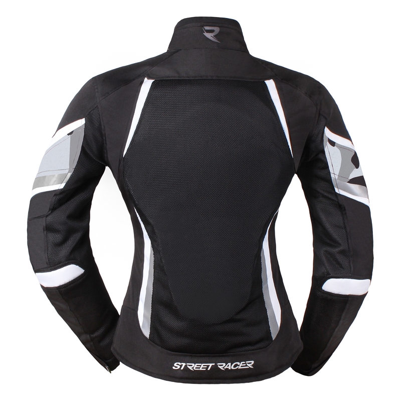Dámská bunda na motorku Street Racer Elite černo-bílá výprodej