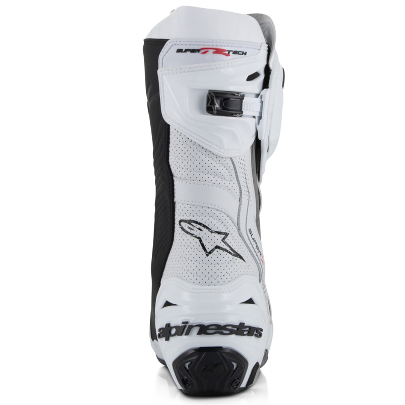 Stivali da moto Alpinestars Supertech R Vented Bianco-Grigio chiaro-Nero
