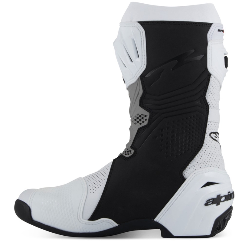 Stivali da moto Alpinestars Supertech R Vented Bianco-Grigio chiaro-Nero