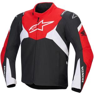 Giacca da moto impermeabile Alpinestars T-Jaws V4 Honda Collection Nero-Rosso-Bianco