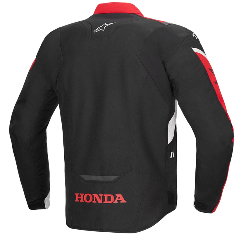 Giacca da moto impermeabile Alpinestars T-Jaws V4 Honda Collection Nero-Rosso-Bianco