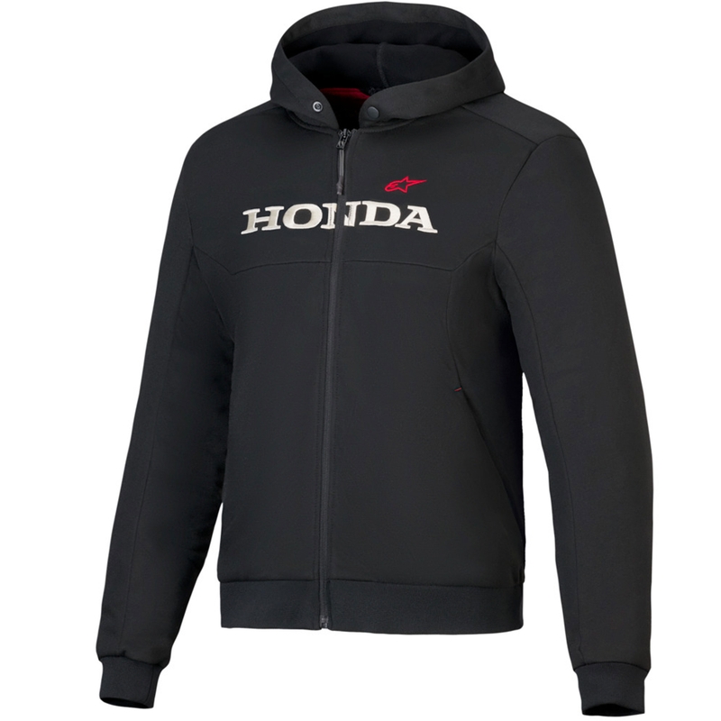 Felpa con cappuccio Alpinestars Chrome V3 Sport collezione Honda nera-beige-rossa