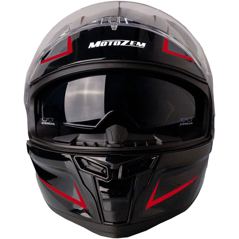 Casco integrale da moto Motozem Guardian nero-rosso - II. qualità