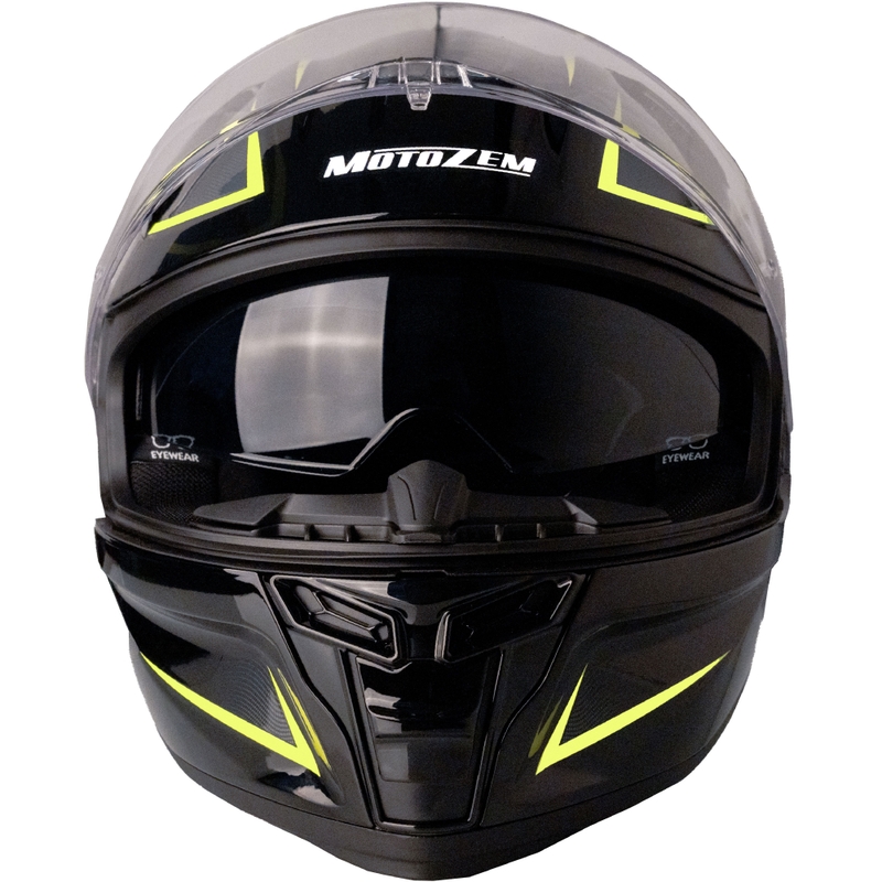 Casco integrale da moto MotoZem Guardian nero-giallo - II. qualità