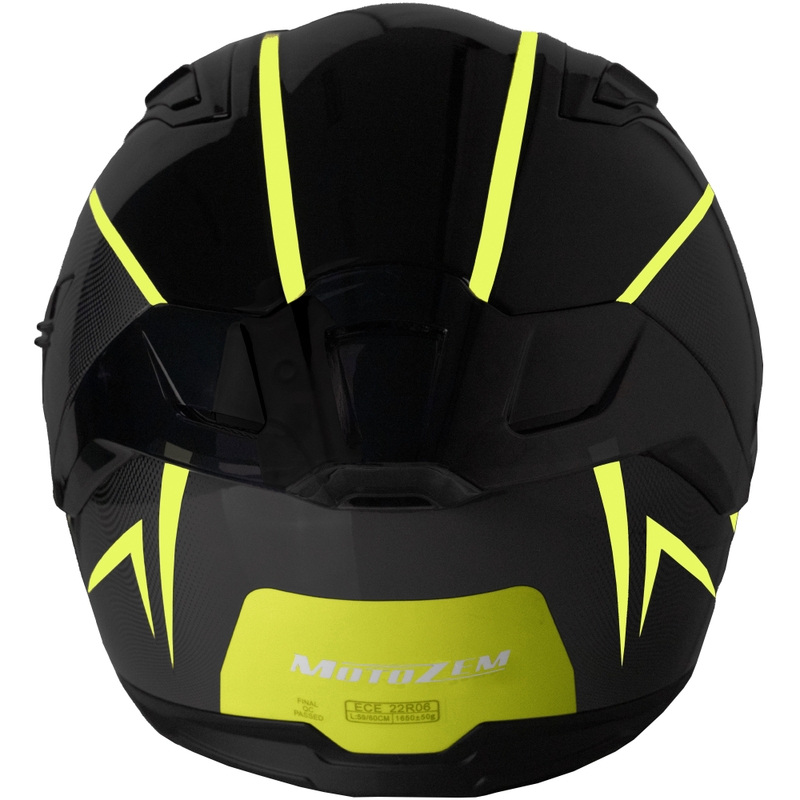 Casco integrale da moto MotoZem Guardian nero-giallo - II. qualità