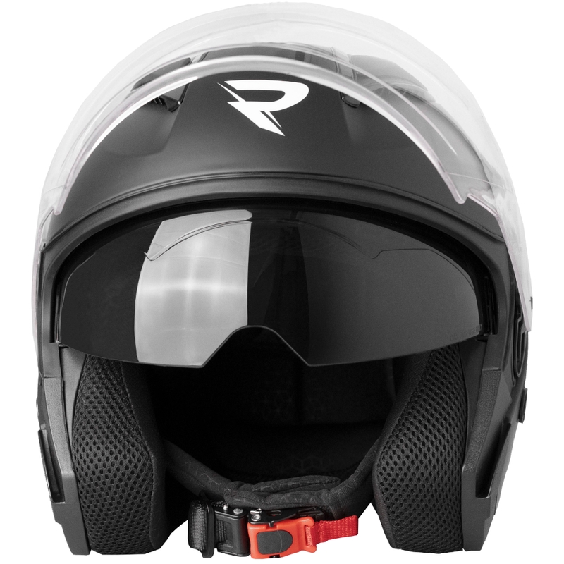 Casco da moto jet Street Racer Sonic nero opaco-giallo fluo - II. qualità