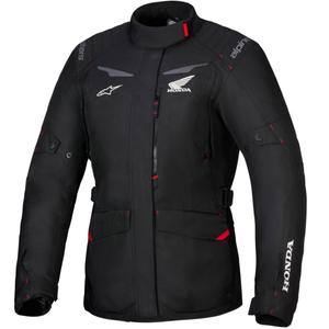 Giacca da moto impermeabile Alpinestars Stella ST-1 da donna collezione Honda nero-rosso