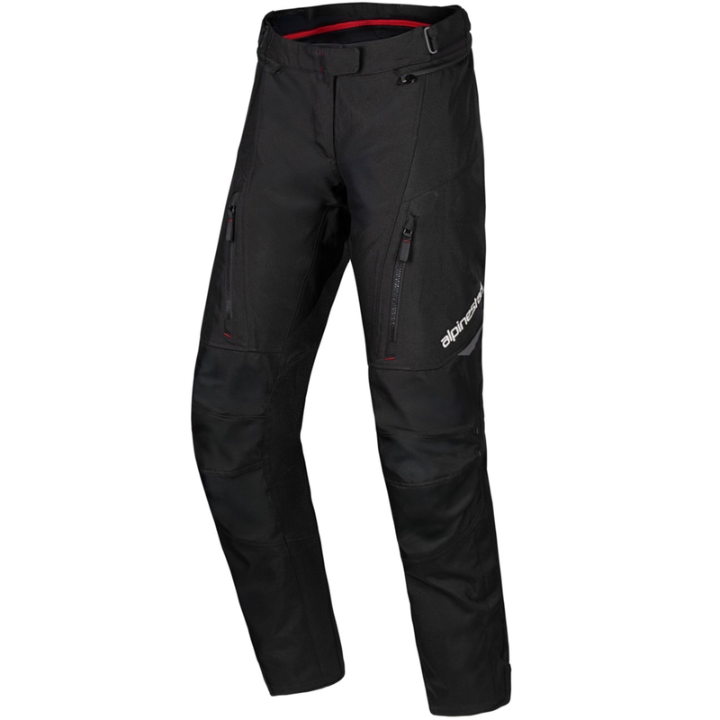 Pantaloni da moto impermeabili Alpinestars Stella ST-1 da donna collezione Honda nero-rosso
