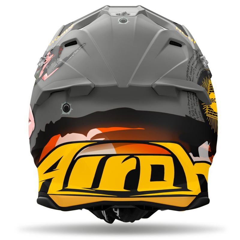 Casco da motocross Airoh Twist 3 Adventure grigio-giallo