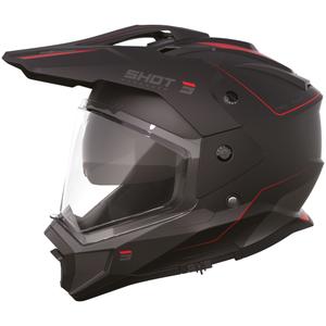 Casco da moto enduro Shot Trek Rally nero opaco-rosso