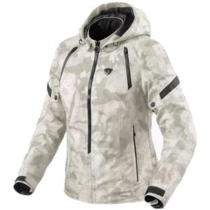 Giacca da moto Revit Flare 3 H2O camo bianca e grigia da donna