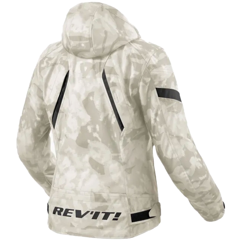Giacca da moto Revit Flare 3 H2O camo bianca e grigia da donna