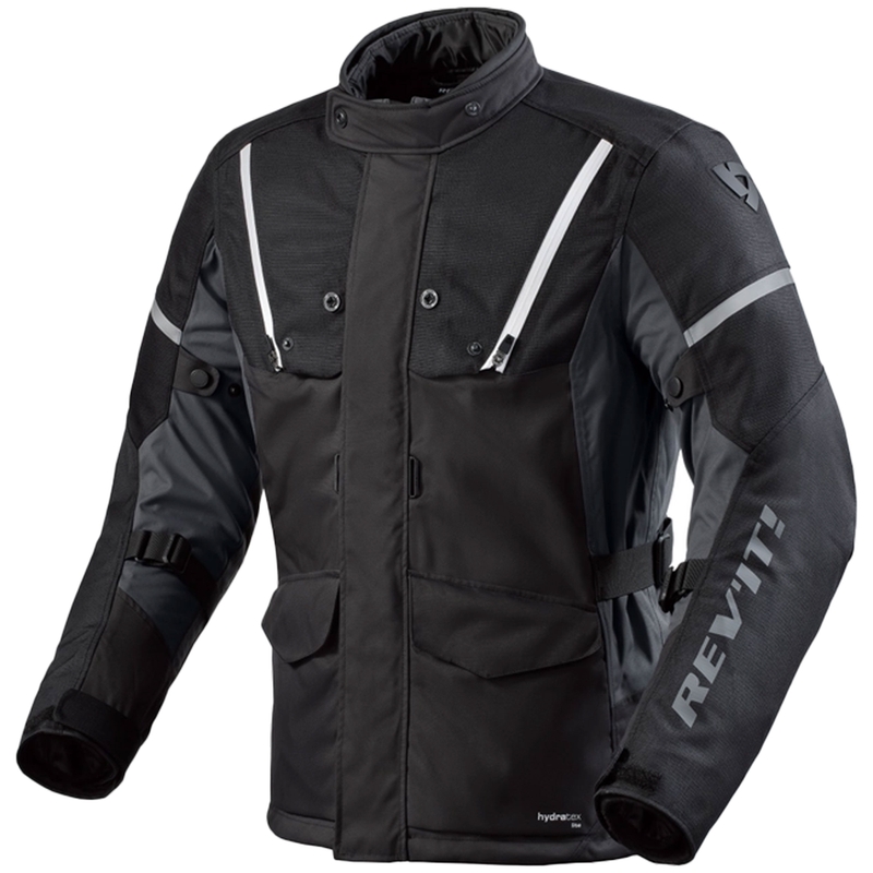 Giacca da moto Revit Horizon 3 H2O bianca e nera