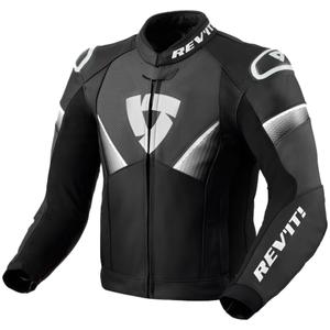 Giacca da moto in pelle Revit Argon 2 nero-bianco