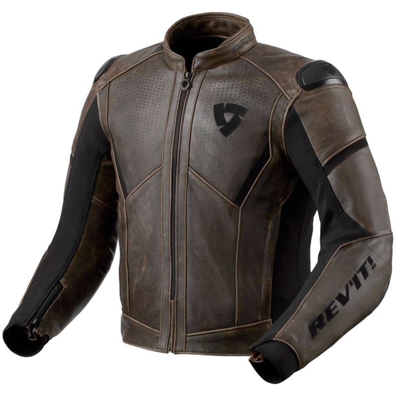 Giacca da moto in pelle Revit Parallax marrone