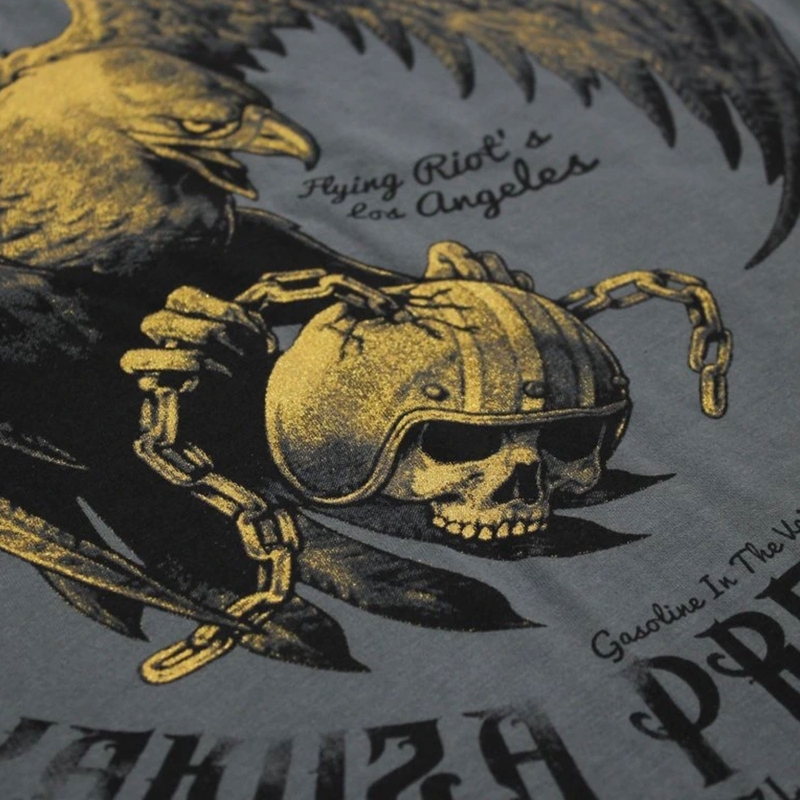 Maglietta Yakuza Premium Born To Burn Flying Riots Los Angeles verde oliva