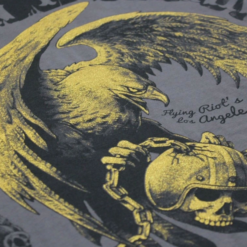 Maglietta Yakuza Premium Born To Burn Flying Riots Los Angeles grigio scuro
