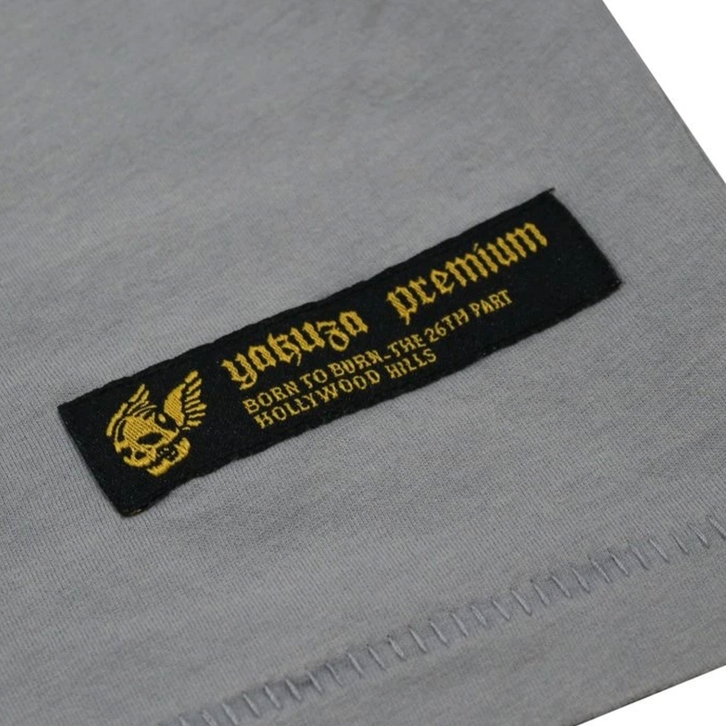 Maglietta Yakuza Premium Rude and Rough Born to Burn - Los Angeles grigia