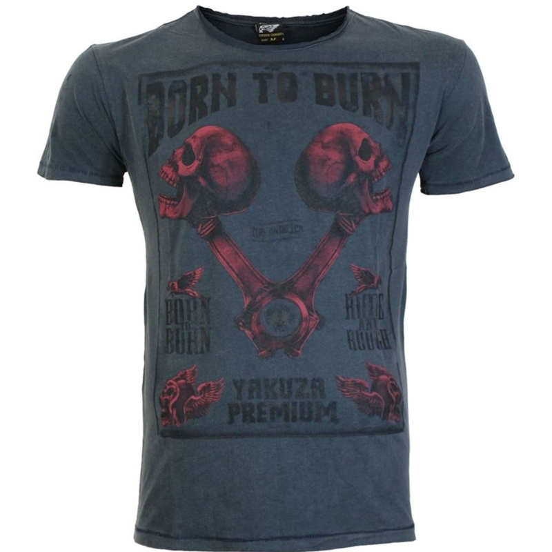 Maglietta Yakuza Premium Rude and Rough Born to Burn - Los Angeles blu