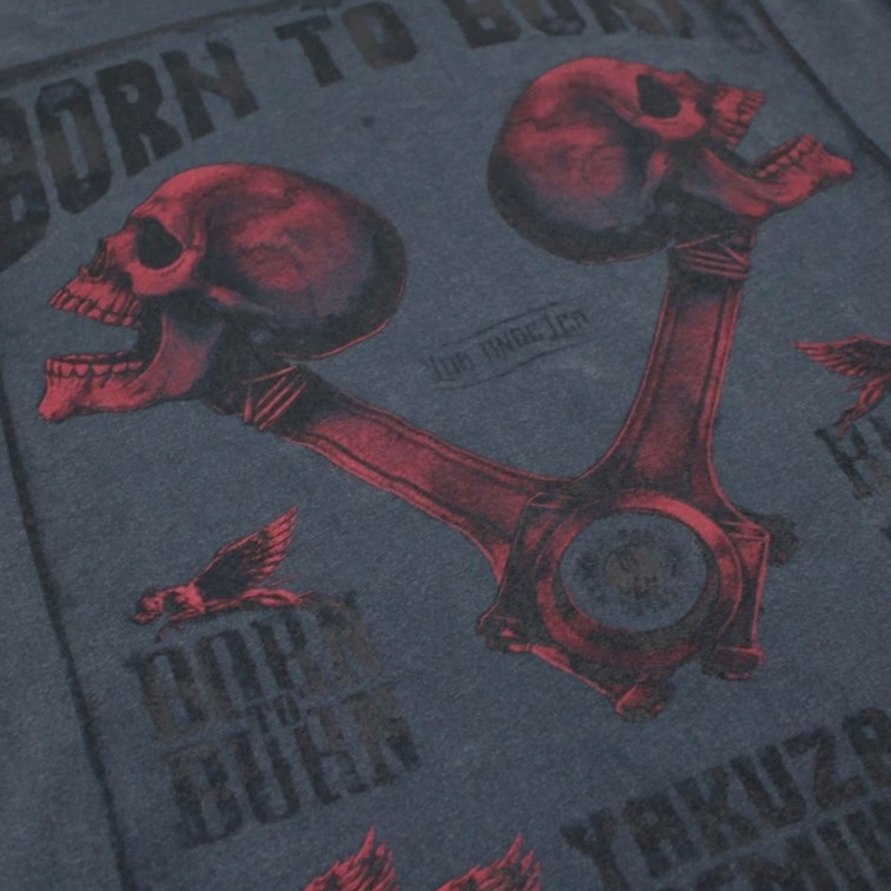Maglietta Yakuza Premium Rude and Rough Born to Burn - Los Angeles blu