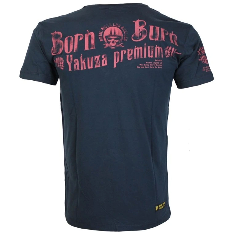 Maglietta Yakuza Premium Hell Rider - Born to Burn blu scuro