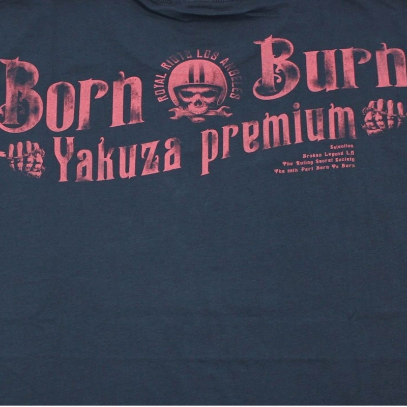 Maglietta Yakuza Premium Hell Rider - Born to Burn blu scuro