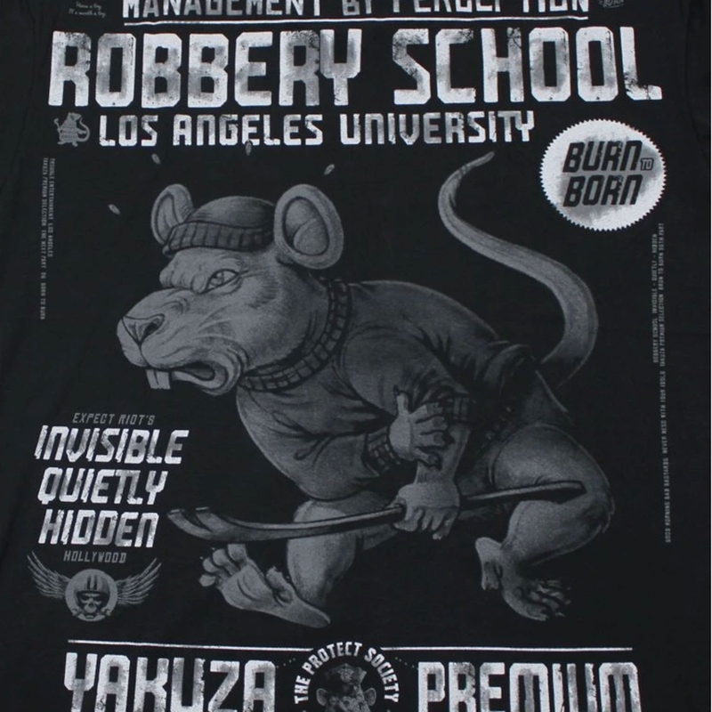 Maglietta Yakuza Premium Robbery School - Los Angeles nera