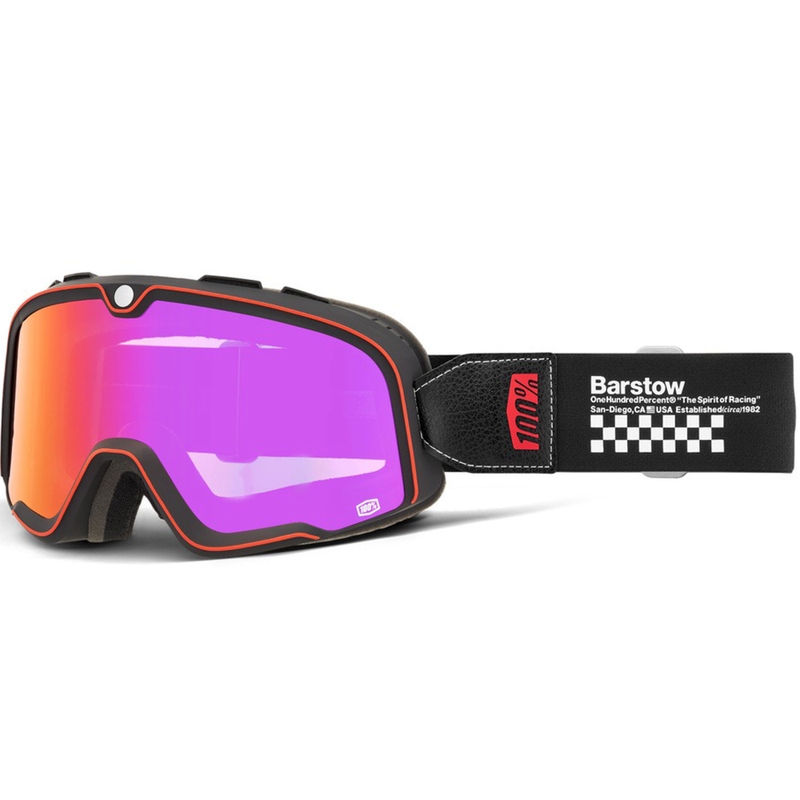 Occhiali da motocross 100% Barstow Erban con plexiglass rosso