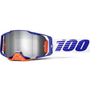 Occhiali da motocross 100% Armega Lavingaad con plexiglass argentato