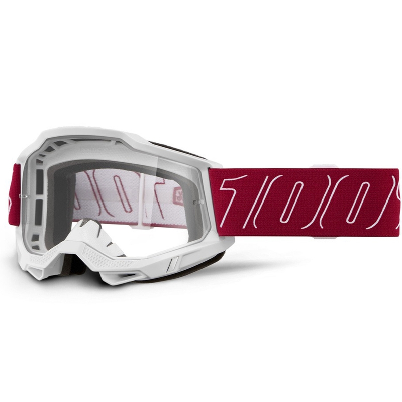 Occhiali da motocross 100% Accuri 2 Redline con plexiglass trasparente