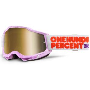Occhiali da motocross 100% Accuri 2 Hundreds con plexiglass dorato