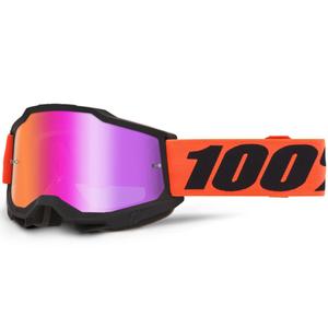 Maschera da motocross 100% Accuri 2 Ferran con plexiglass rosso