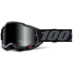 Maschera da motocross 100% Accuri 2 Sand nero con plexiglass fumé
