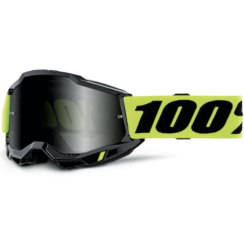 Maschera da motocross 100% Accuri 2 Sand rosso con plexiglass fumé