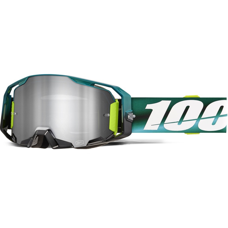 Occhiali da motocross 100% ARmatic Polarity con plexiglass argentato