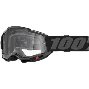 Occhiali da motocross per bambini 100% Accuri 2 Junior neri con plexiglas trasparente