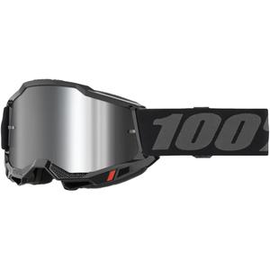 Occhiali da motocross per bambini 100% Accuri 2 Junior neri con plexiglass argento