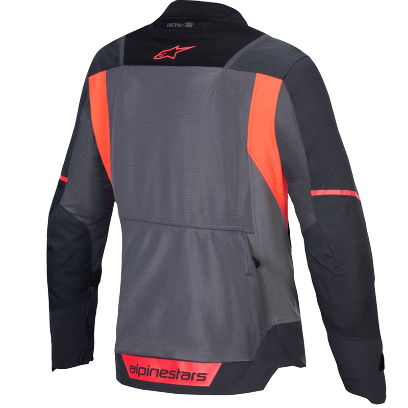 Giacca da moto da donna Alpinestars Stella ST-2 Air grigio-grigio scuro-corallo fluo