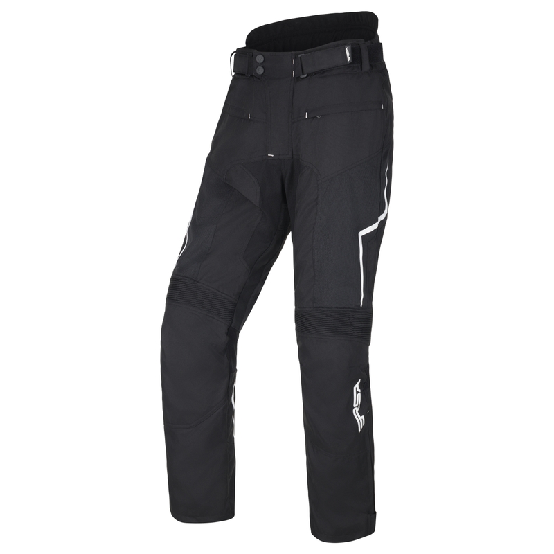 Pantaloni da motociclista RSA Bolt Cropped neri e bianchi