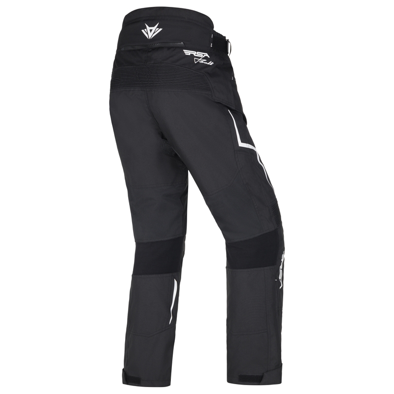 Pantaloni da motociclista RSA Bolt Cropped neri e bianchi
